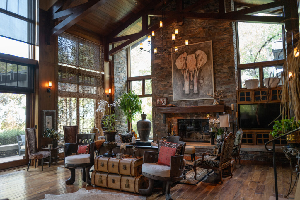 The Lodge at B. Wise Vineyards, decorated by proprietor Ronda West Wise